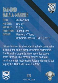 2021 NRL Traders #024 Raymond Faitala-Mariner Back